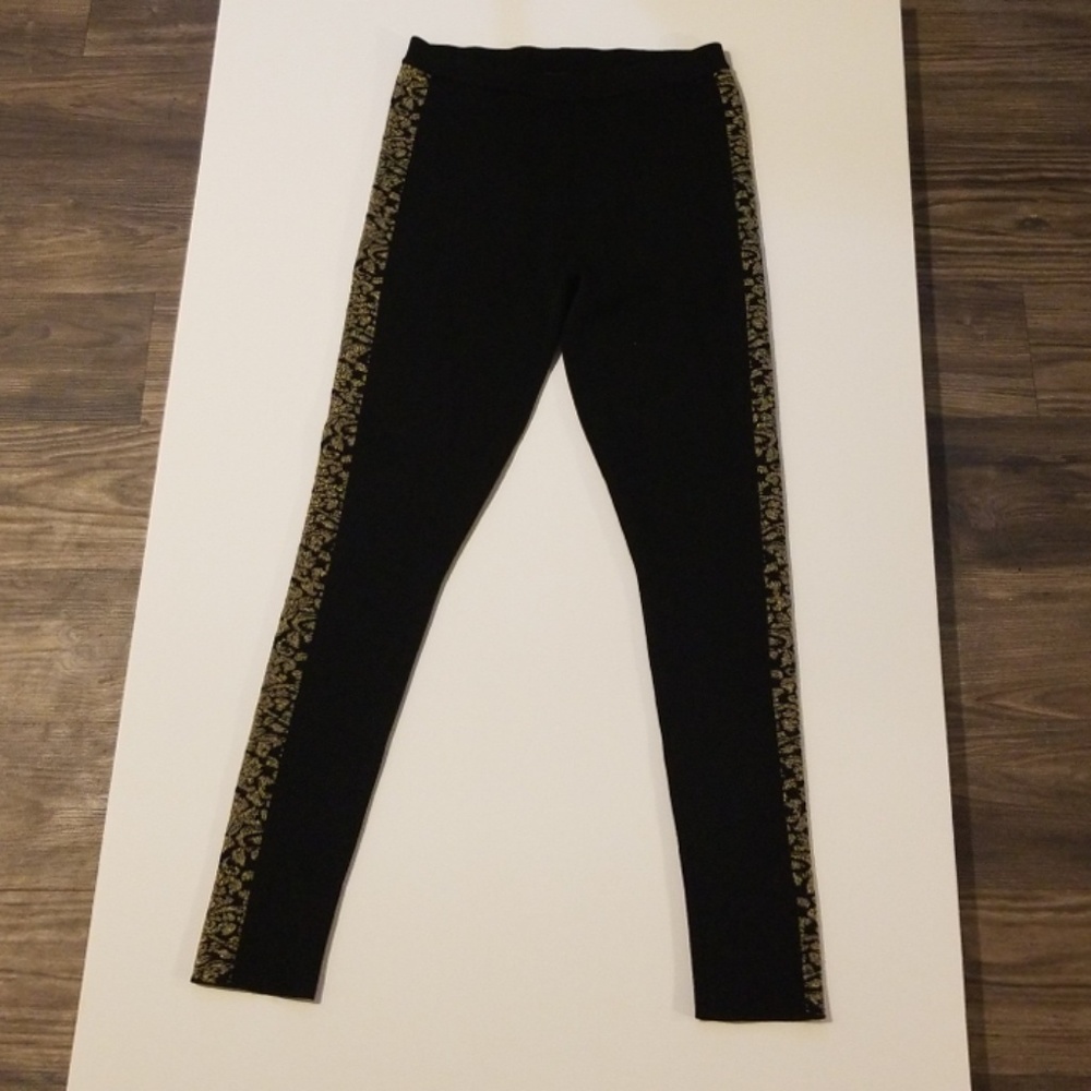 NWOT Bebe metallic stretch leggings